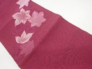 絽綴れ紅葉・流水模様織出し名古屋帯